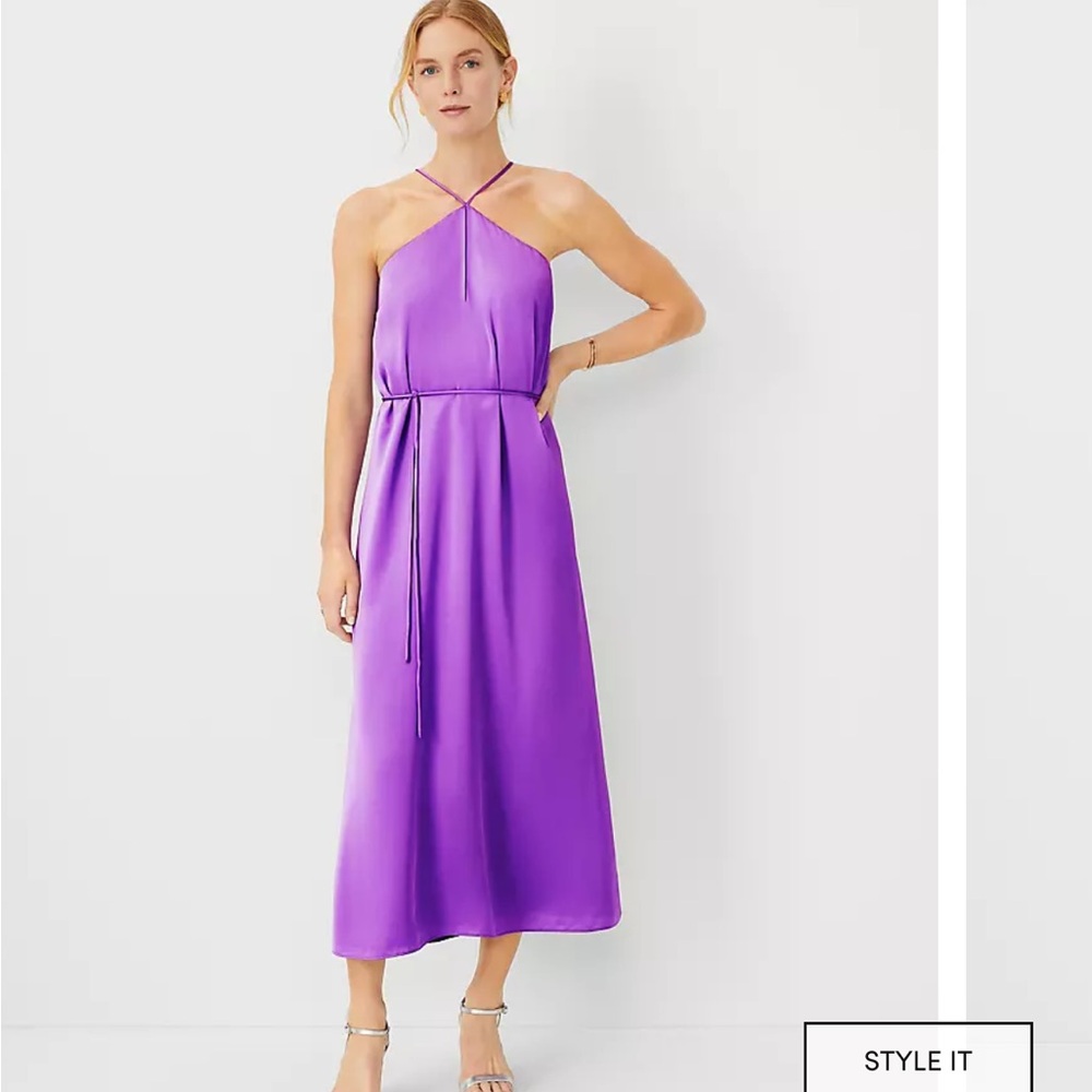 Ann Taylor Purple Halter Maxi Sundress